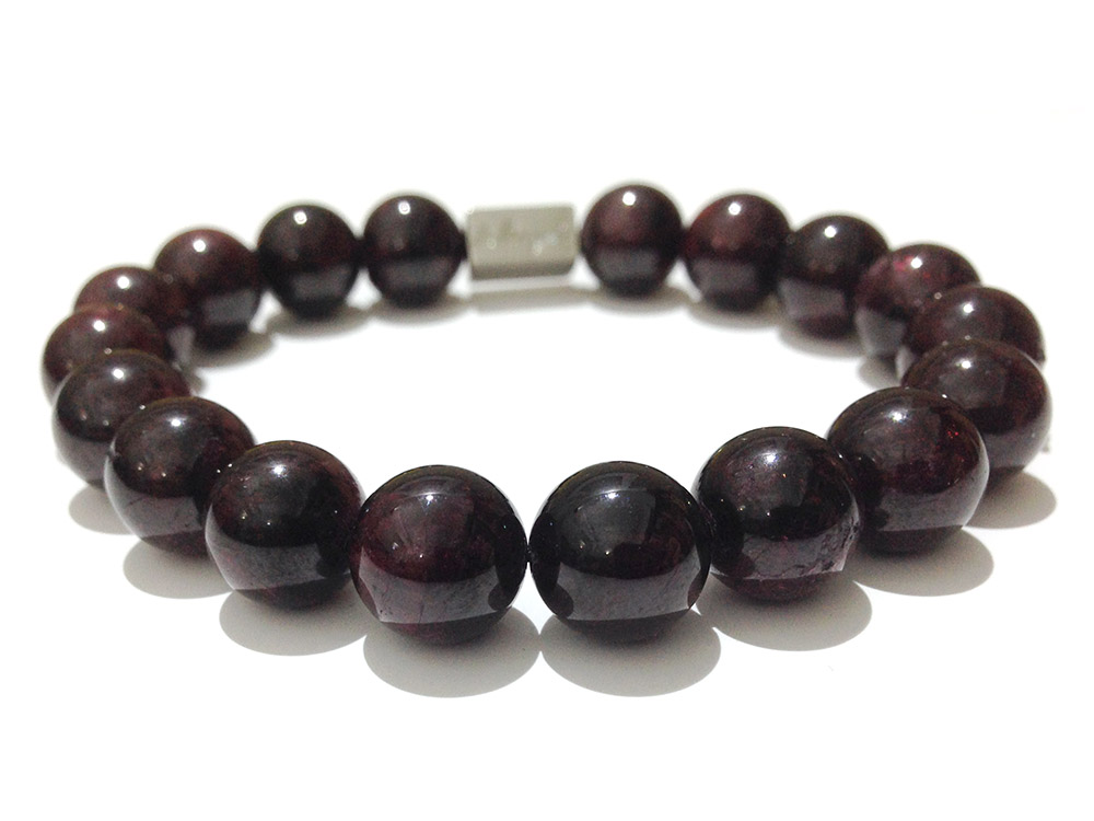 Red Garnet 10mm Bracelet | diAngelo Jewelry